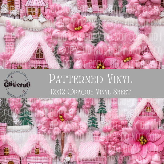 Pink Winter Scene 4 - Opaque Vinyl Sheet