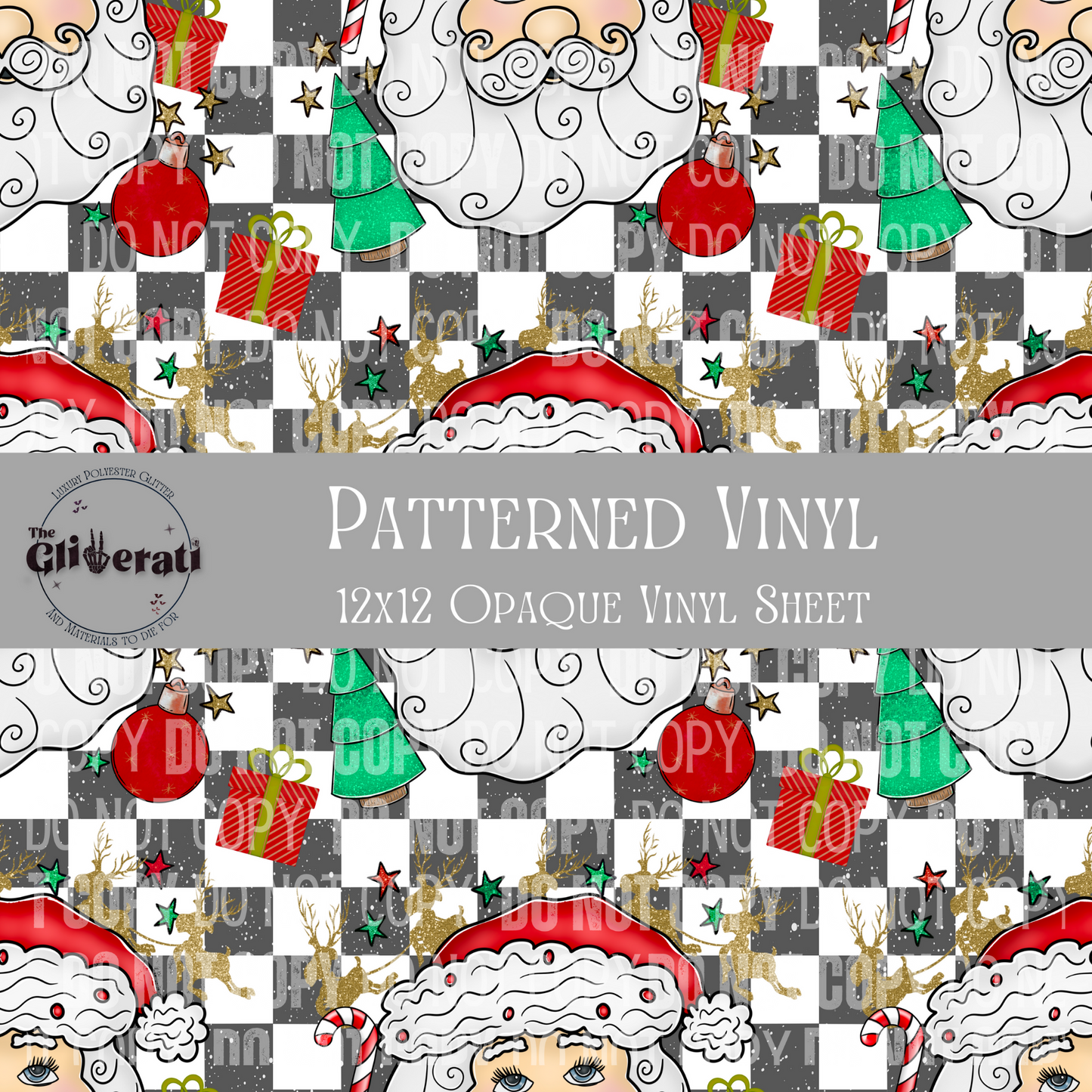 Santa Checkered - Opaque Vinyl Sheet
