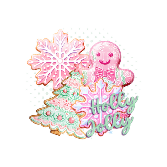 Holly Jolly Pink Cookies - Decal