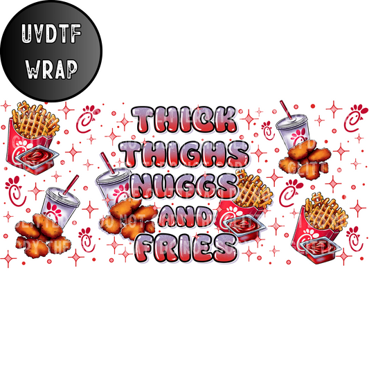 Thick Thighs Nuggs and Fries - 16oz UVDTF Tumbler Wrap