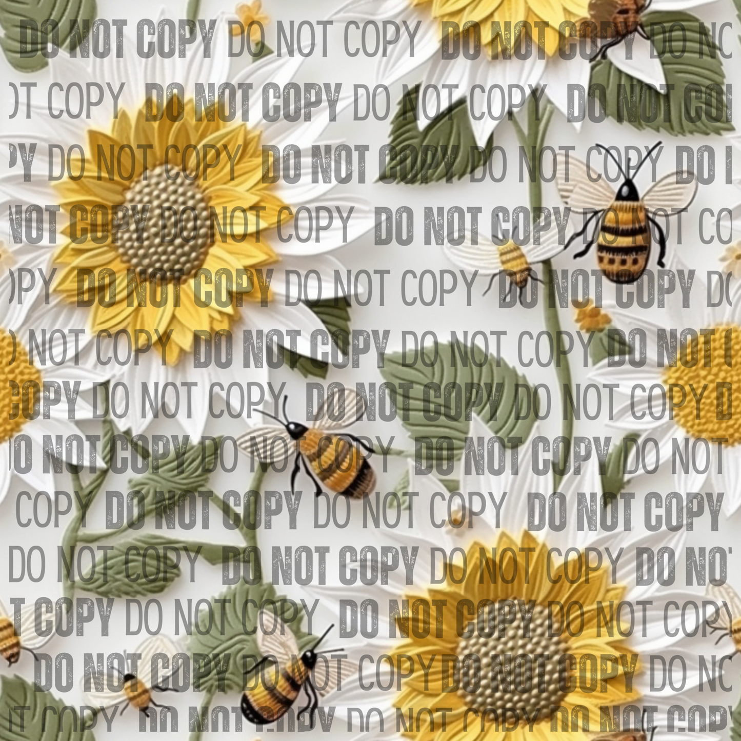 Sunflower Bee 3D - Opaque Vinyl Sheet