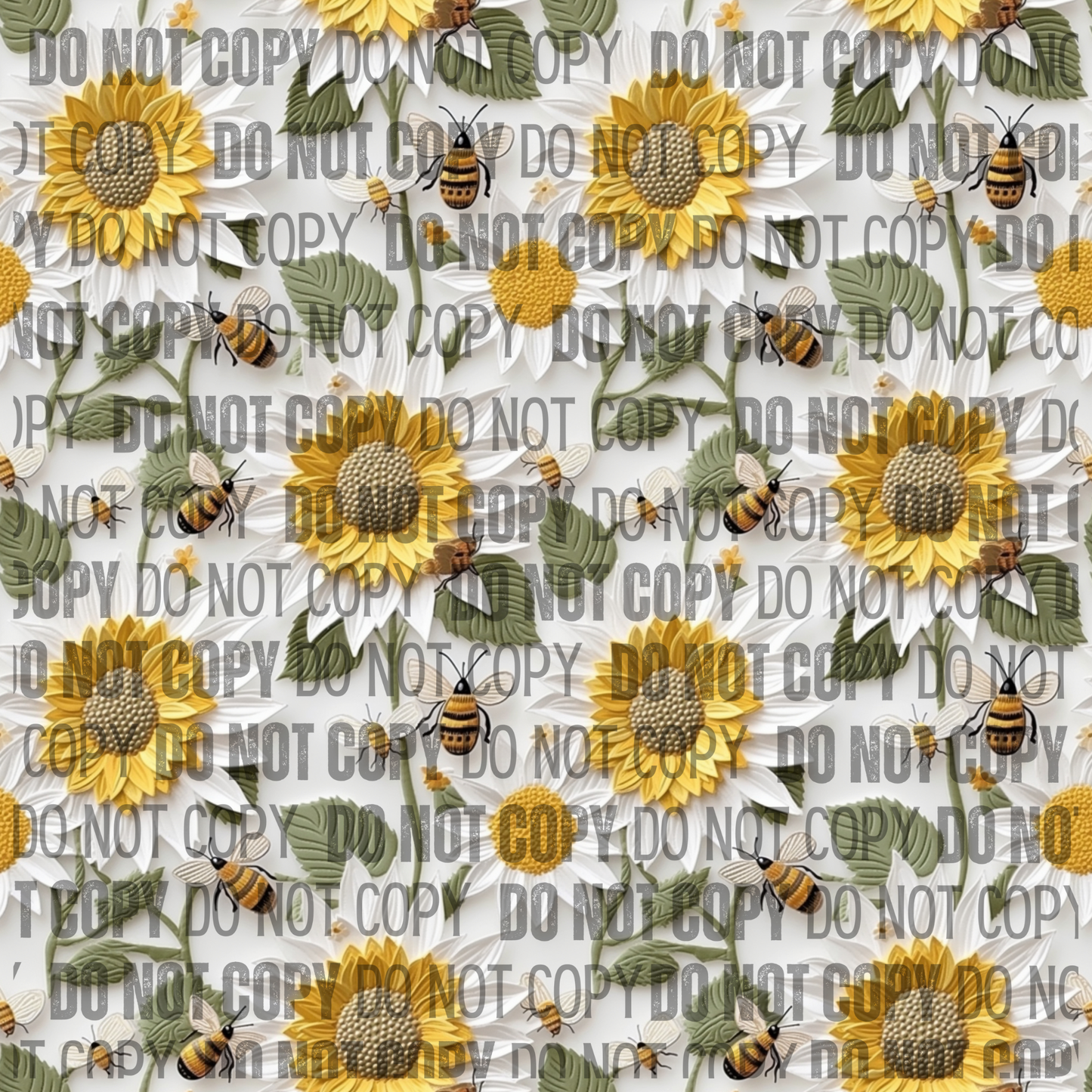 Sunflower Bee 3D - Opaque Vinyl Sheet