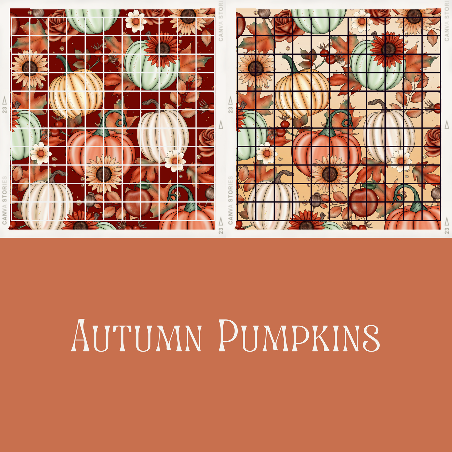Autumn Pumpkins Opaque Vinyl Sheet