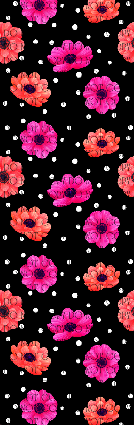 Black Floral Polkadot - Pen Wrap