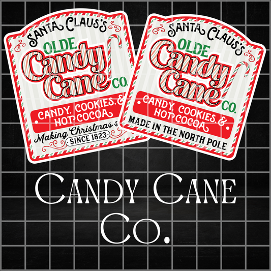 Olde Candy Cane Co - White Vinyl Decal