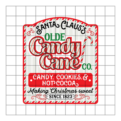 Olde Candy Cane Co - White Vinyl Decal