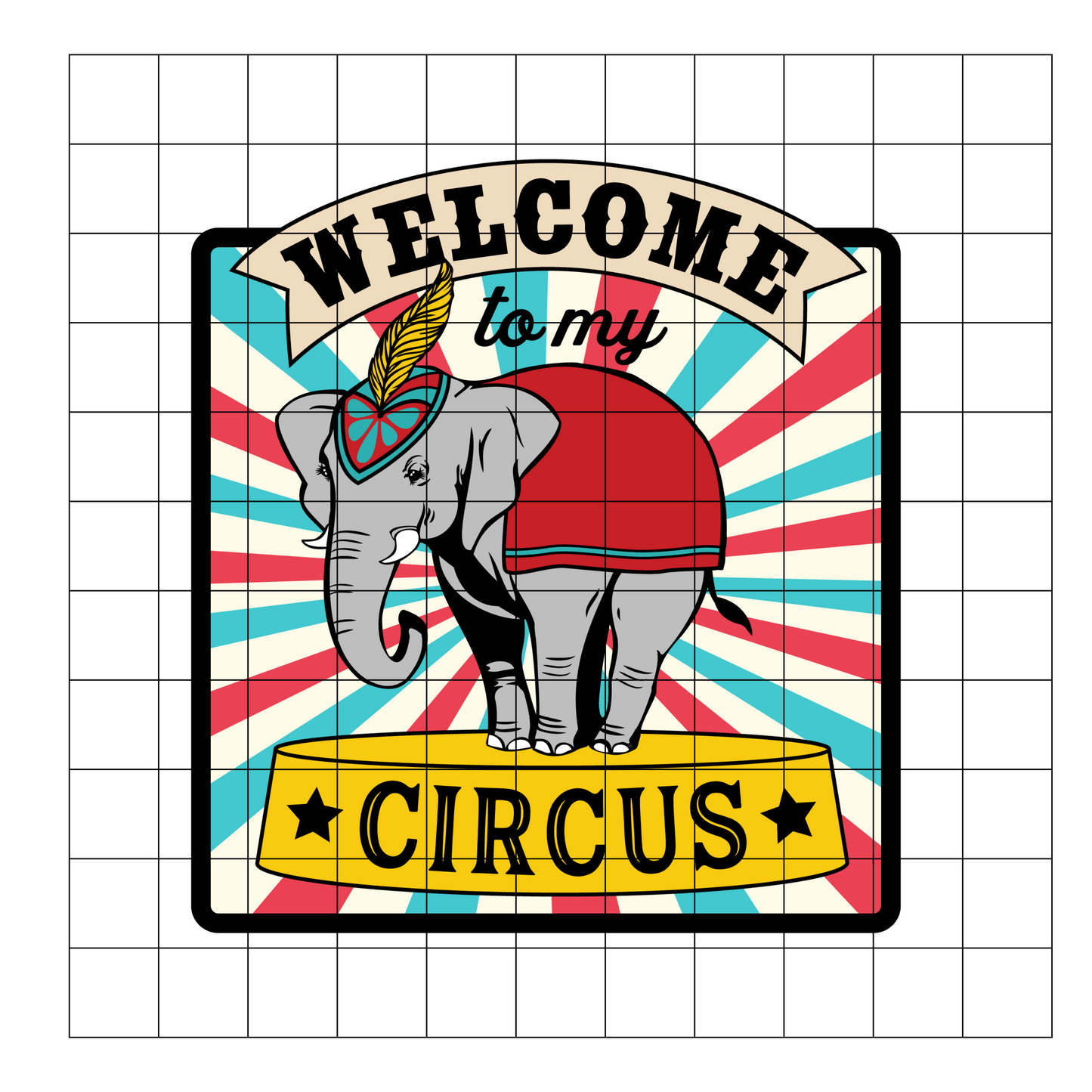 Circus Label...White VInyl Decal
