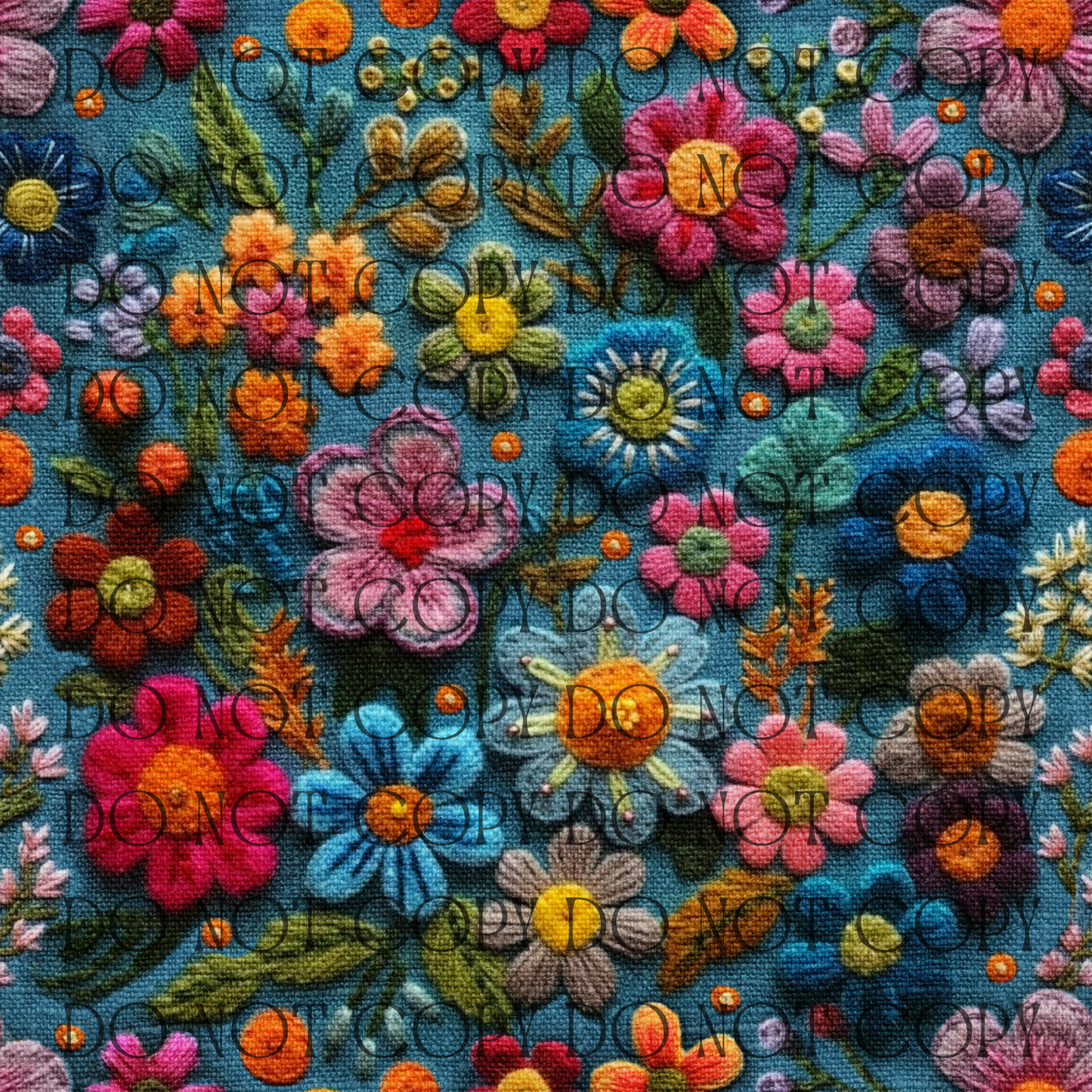 Felt Flower Embroidery - Opaque Vinyl Sheet