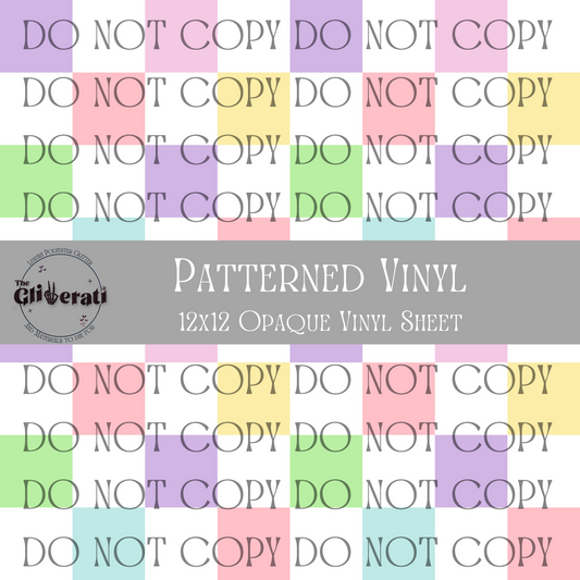 Pastel Checkerboard - Opaque Vinyl Sheet
