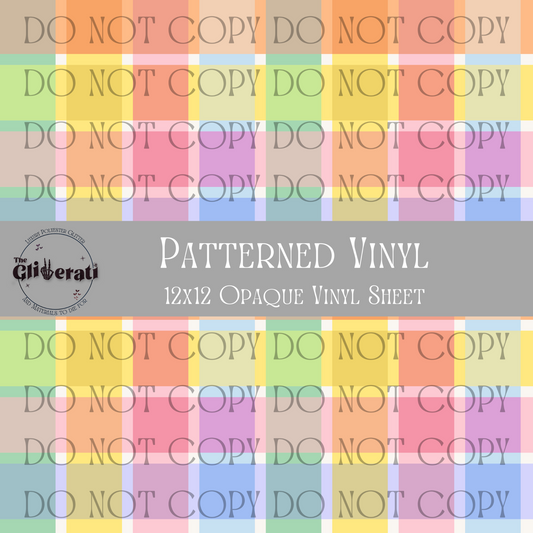 Pastel Plaid - Opaque Vinyl Sheet