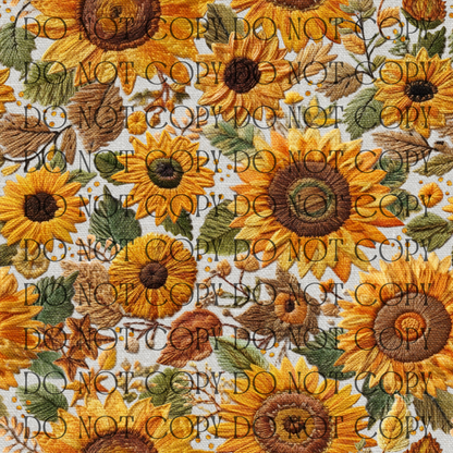 Sunflower Embroidery - Opaque Vinyl Sheet