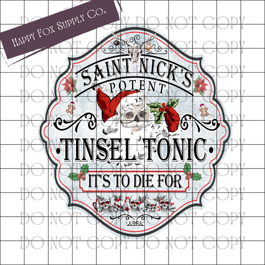 Tinsel Tonic - Vinyl Decal