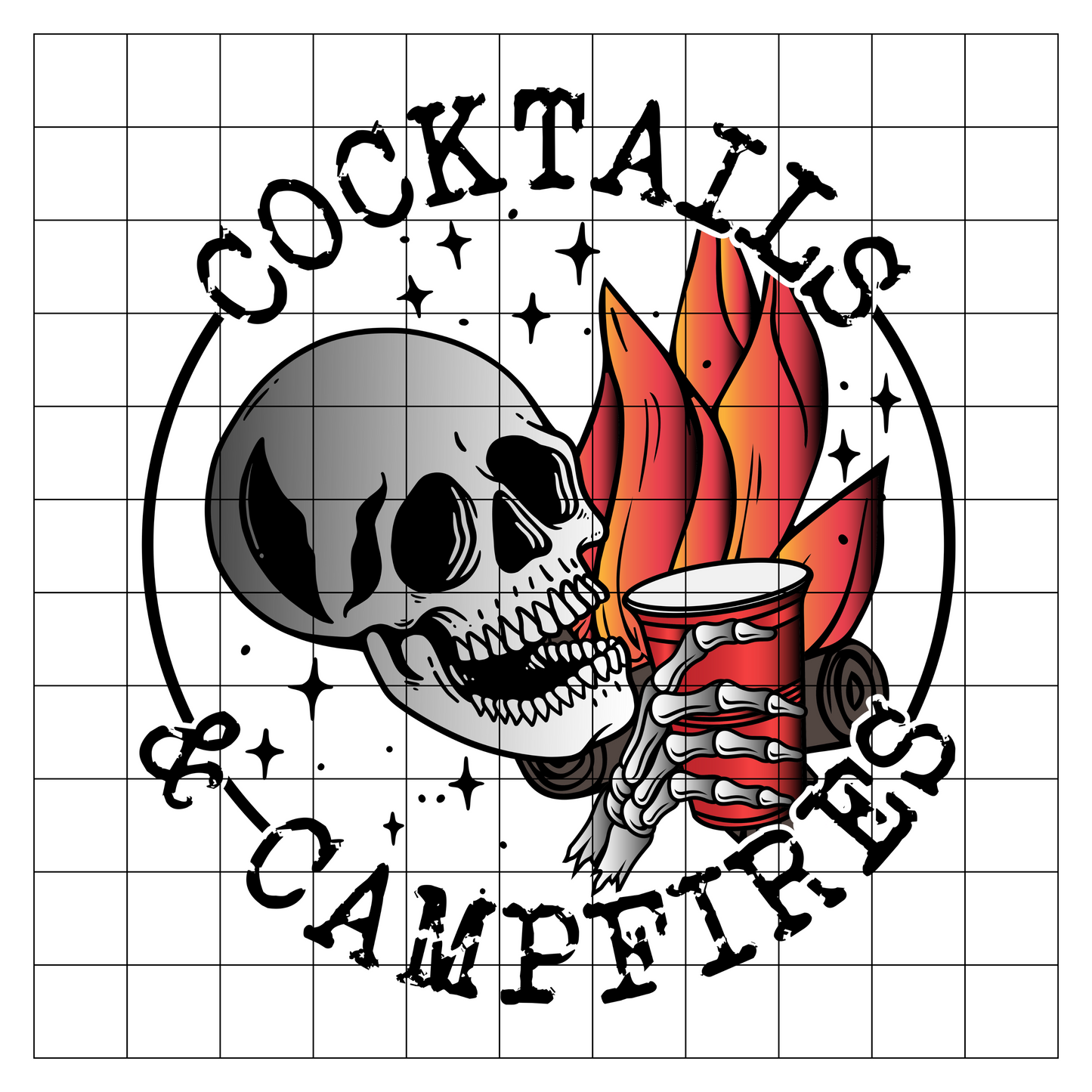 Cocktails and Campfires- Decal